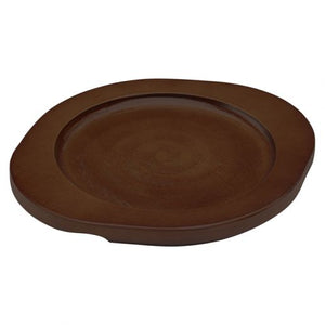 Round 7 3/4" x 8 1/4" Wood Underliner With Dual Contoured Handles For CAST-6 FireIron Skillet, NRE # 018611
