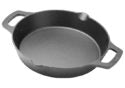 Cast Iron Skillet with Dual Handles, 10" Round  Designed to last for generations, FireIron™ cast iron pans are pre-seasoned and induction ready. Great for kitchen-to-table service.  Fine, smooth surface for excellent sear; also sauté, fry, boil, braise, bake and roast Induction ready; multiple cooking surfaces compatible NRE # 018608  Winco # CASD-10
