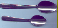 Dominion Demitasse Spoon, oval bowl , 4 3/4" long Picture shows a comparison to teaspoon NRE 012021