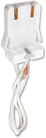 White electrical connector with wires on a white background