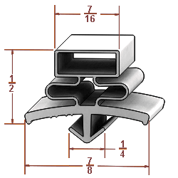 G10 24 3/8' x 26' OD Door Gasket , 4 sides, Magnetic, dart mounted , Black,