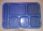 USED  10" x 14" Cafeteria Trays, Carlisle N43989 Blue NRE # 011191