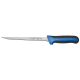 Sof-Tek™ Fillet Knife, 8" blade, flexible, high carbon, non-slip black and blue TPR handle, X50CrMoV15 German steel, NSF