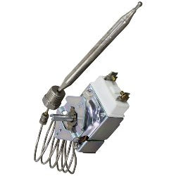 Thermostat 2 Broches 16A Réglable 50-300°C - Pour Chauffe-eau, Friteuse, Machine à Nouilles - Arrêt Automatique - Tige Sonde 50 Mm