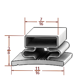 G716, 22 3/8" x 62" OD Door Gasket,  