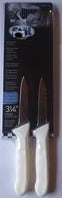 Paring Knife, 3-1/4" blade, stamped, high carbon, no-stain German steel, polypropylene handle, Stal, white, NSF (2 each per pack)