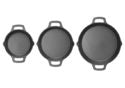 Cast Iron Skillet with Dual Handles, 10" Round  Designed to last for generations, FireIron™ cast iron pans are pre-seasoned and induction ready. Great for kitchen-to-table service.  Fine, smooth surface for excellent sear; also sauté, fry, boil, braise, bake and roast Induction ready; multiple cooking surfaces compatible NRE # 018608  Winco # CASD-10